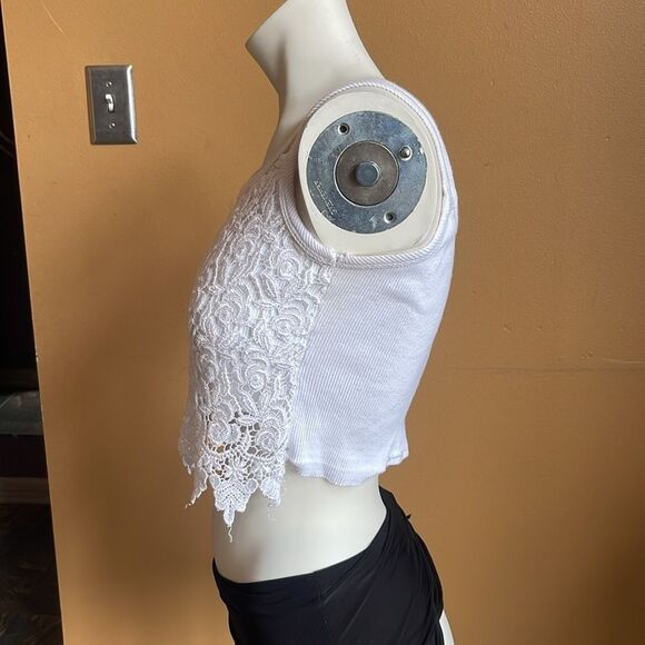 One Two Three lace crop top shirt see measurements for size,T Size Tag Removed - Picture 3 of 10